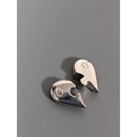 Origami Owl Two Piece Heart Floating Charm Puzzle Piece Rhinestone Pave - Picture 5 of 8